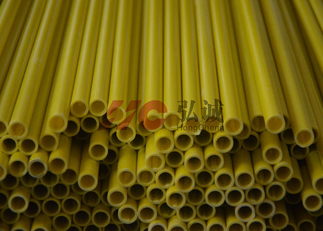 Tubo amarillo de la fibra de vidrio de Pultruded/fuerza flexural del tubo de la fibra de vidrio del hueco alta