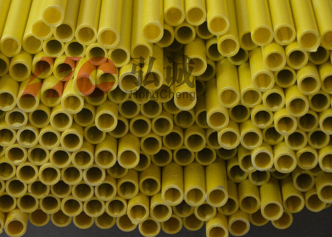 Tubo amarillo de la fibra de vidrio de Pultruded/fuerza flexural del tubo de la fibra de vidrio del hueco alta